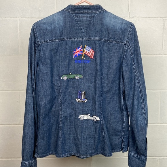Vintage RARE Tommy Hilfiger Women's Denim Jacket‎ Size 6 UK/USA Auto Embroidered - Picture 1 of 7